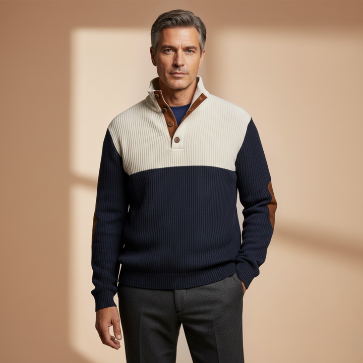 Charles | High Collar Corduroy Retro Pullover