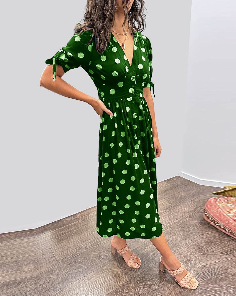 Hannah™ | Elegant Polka Dot Dress