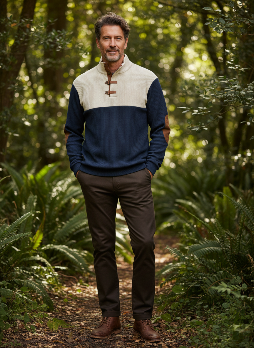 Charles | High Collar Corduroy Retro Pullover