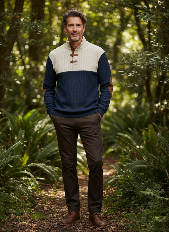 Charles | High Collar Corduroy Retro Pullover