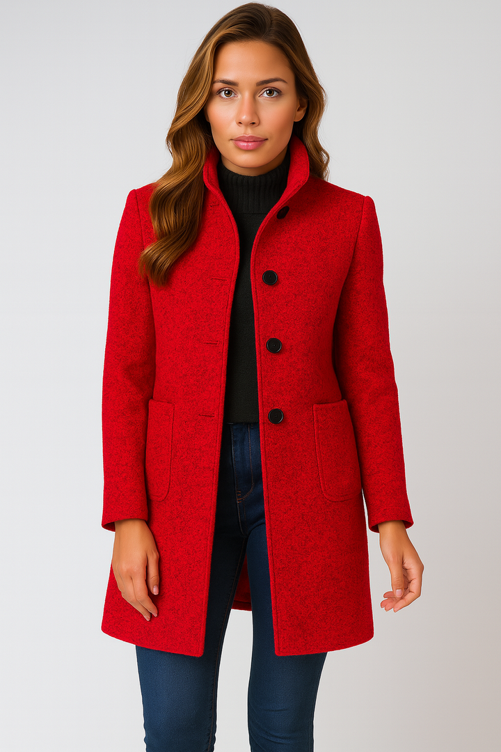 Mary | High Collar Jacket in Wool Blend