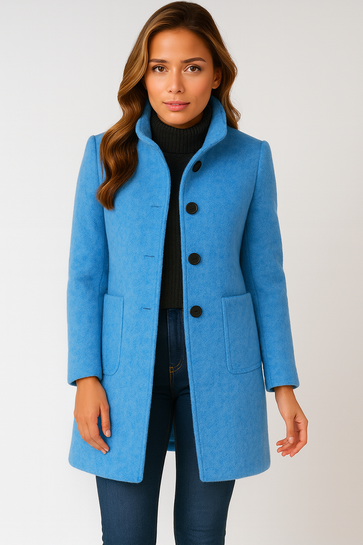 Mary | High Collar Jacket in Wool Blend